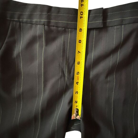 Anne Klein Black Pantsuit With Green & purple Pinstripes Size 6 - Picture 14 of 17